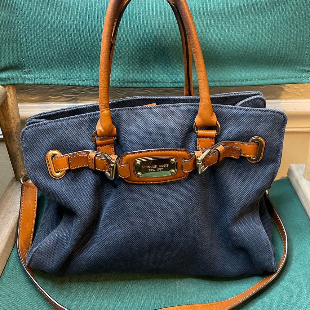 Michael Kors Navy and Tan Women's Bag